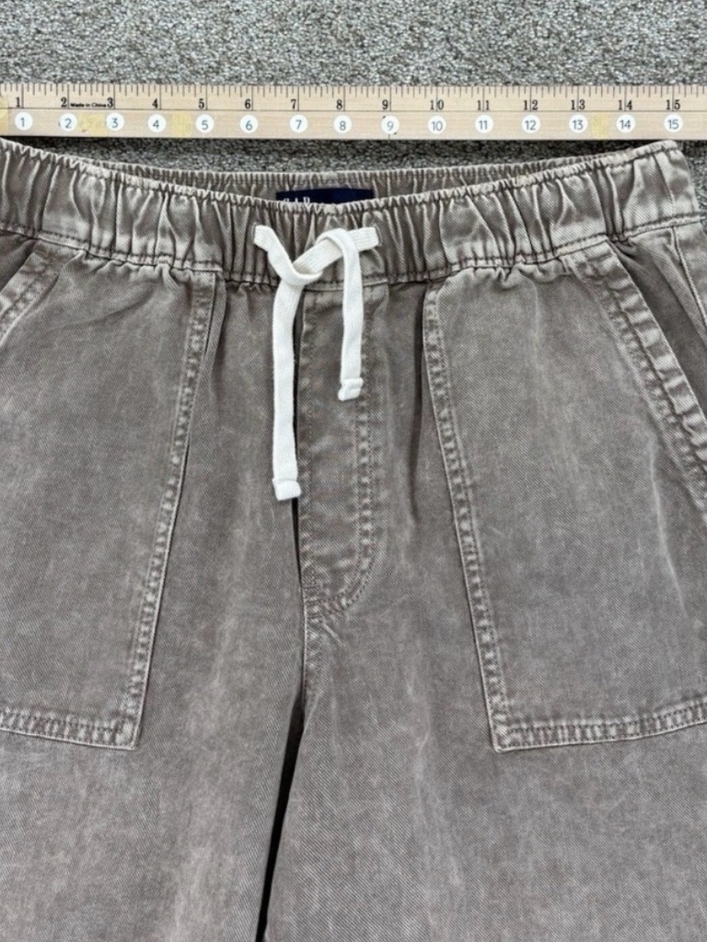 GAP Wide Leg Patchwork Drawstring Pants in Brown - Picture 8 of 12